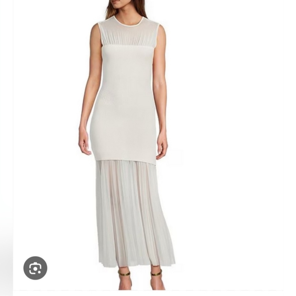 Nwt Antonio Melani Valentine Mesh Crew Neck Sleeveless Midi Dress
